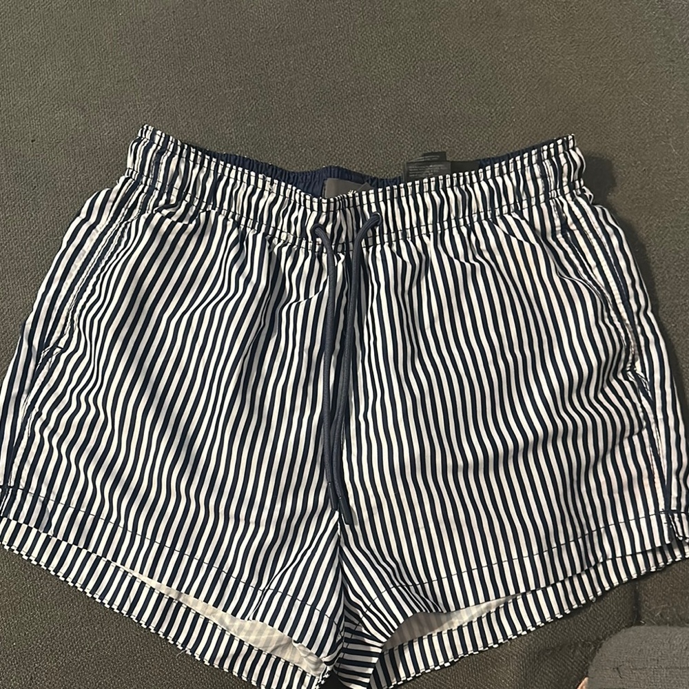 H&N Navy Striped Women's Shorts